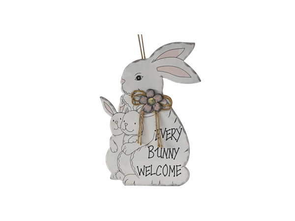 Easter wooden bunny ornament