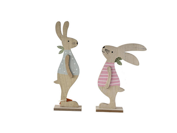 Wooden couple bunny ornaments