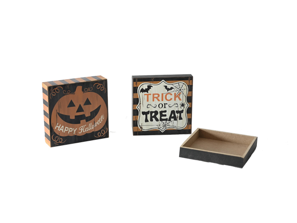 Halloween wooden block decoration