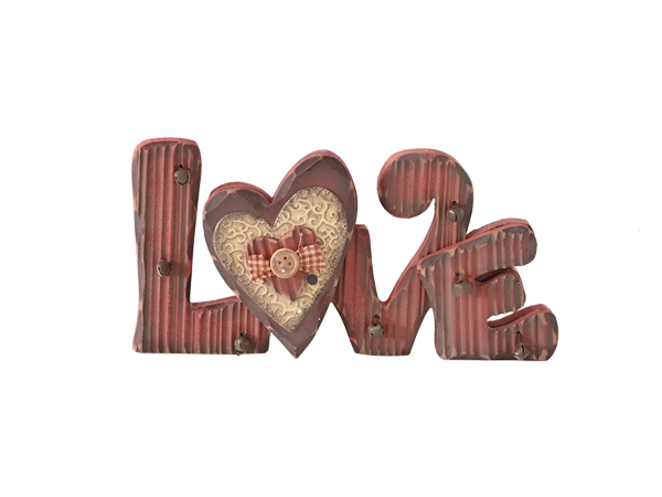 “love” wooden ornaments