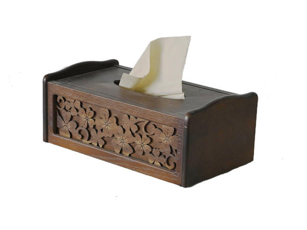 Antique Wooden Tissue Box